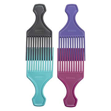 Dompel Garfo Comb 4542 (Mix Color) (1 pc) Flexible, Breakage-Free Styling Comb for Curly & Afro Hair
